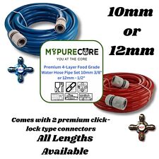 Food Grade Water Hose 10mm & 12mm - Hot & Cold Water Pipe Caravan, Boat & Garden
