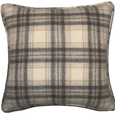 A 16 Inch cushion cover in Abraham Moon Barony Biscuit Wool Fabric