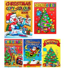 MINI Childrens Christmas Colouring Books For Kids For Boys Girls Book - Santa - 