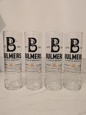 Bulmers Cider Pint Glass X4 Thick Beer Glass Long Strong Glass