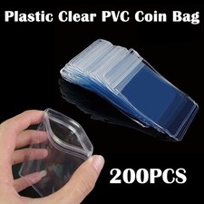 200PCS Plastic Clear PVC Coin