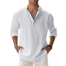 Mens cotton linen shirt short - mens,
