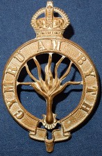 FINE WELSH GUARDS REGIMENT BRITISH MILITARY PAGRI CAP BADGE BRASS - K/C GENUINE