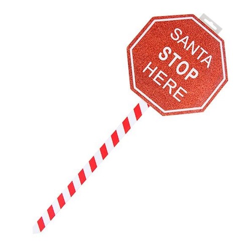 Wooden santa stop here yard - santa,