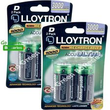 4 x Lloytron D Size 3000 mAh