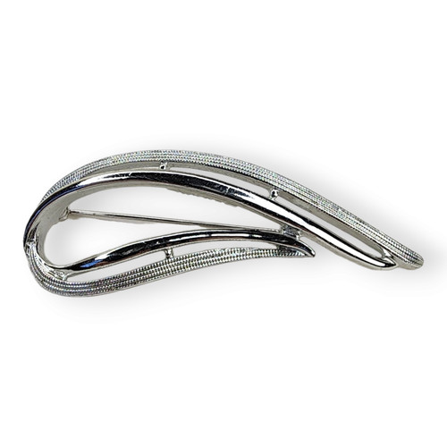 Vintage silver tone swoop - silver,