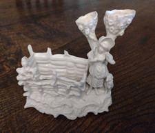 Vintage White Pottery Figure