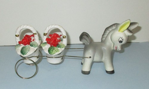 Vintage donkey cart flower - vintage,
