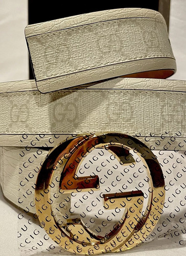 Gucci white leather with - white,