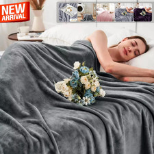 Reversible Large Faux Fur Warm Fleece Throw Over Sofa Bed Double King Size Throw