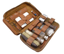 Leather Cased Sterling Silver Topped Travelling Doctor's Kit Antique 1920 London