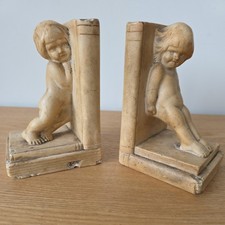 Antique Cherub Bookends late