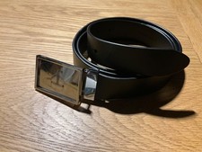 Vivienne Westwood Square Buckle Leather Belt Black One Size Defect Missing Orb