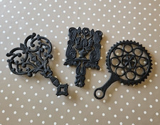 3  x Vintage black cast iron