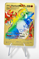 Pokemon Gold Metal Card – Collectible Gift Cards – Pikachu, Charizard, Mewtwo