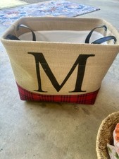 NEW Monogrammed "M” Burlap