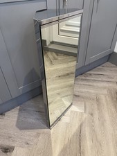 Vintage Modernist Metalkris Stainless Steel Corner Bathroom Mirror Wall Cabinet