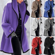Women's Baggy Hooded Trench Coat Outwear Ladies Winter Warm Jacket Overcoat UK