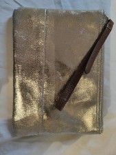 Jigsaw Gold Leather Purse Bag NWOT