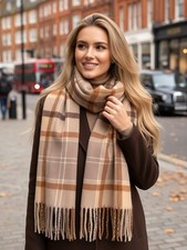 Women Large Tartan Wool