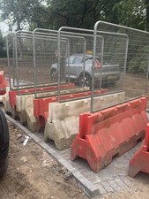 1x Temporary Site Fence  red  & White Water Filled ( Some Have Plugs Missing