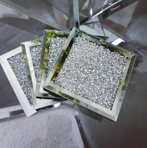 Crushed crystal coasters - crushed,