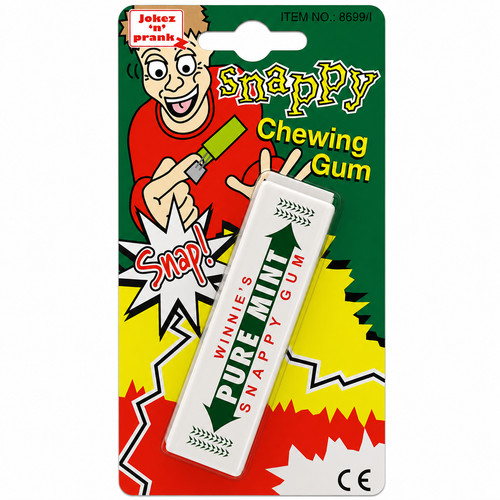 Snappy chewing gum finger trap - gum,