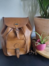 Vintage Tan Leather Backpack