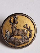 Antique RF & Fils French Paris Back Hunting Button  Running Stag Deer Antlers #3