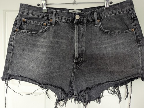Agolde parker black denim - black,