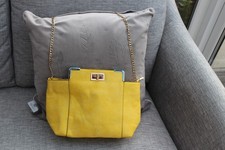 NEW Dune Yellow Leather clutch