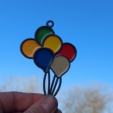 Stained Glass Hanging Bunch Of Balloons Vgc