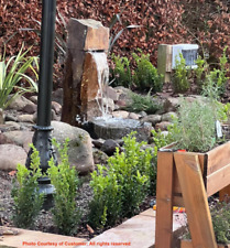 Two part basalt water fountain