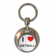Netball I Love Heart Round