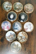11x Vintage Victorian Cameos "The Miniature World of Peter Bates" wall plaque