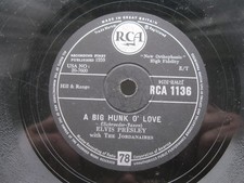 ELVIS PRESLEY 78 RPM A BIG HUNK O' LOVE / MY WISH CAME TRUE RCA 1136 VAR 1 (1st)