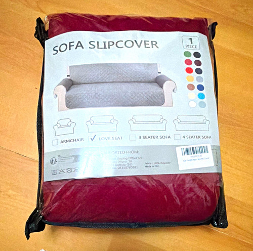 Burgundy loveseat sofa - loveseat,