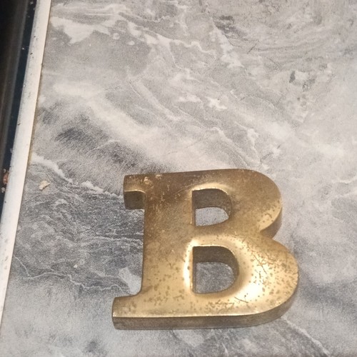 Vintage solid brass letter - letter, b