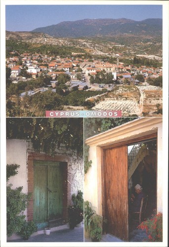 Cyprus omodos village - omodos, postcard