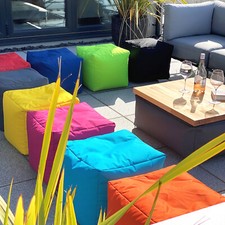 Beanbag Cube Footstool water