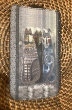 Laurel Burch Mobile Phone Sleeve/Pouch - Grey with Cat Decor