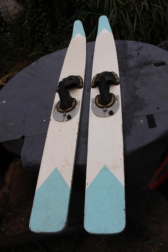 Pair vintage wooden water - wooden,