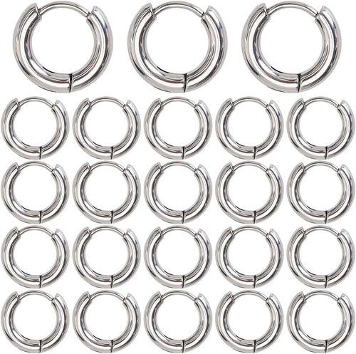 Box 24pcs silver huggie - huggie, hoop