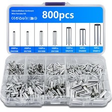800 Pcs Wire Ferrules Kit Non