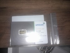 1g Umicore Gold Bar - 999.9 Fine 24k - Sealed Assay Card UK- One Gram Minted