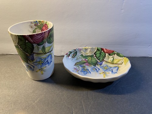 Floral soap dish cup - cup, bath