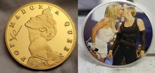 Madonna Gold Coin Pop Star Signed Britney Kissing Queen of Pop Sexy Blonde Music