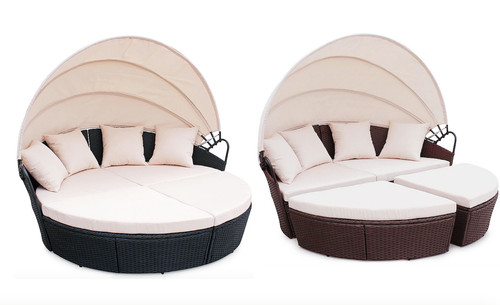 Rattan outdoor sun lounger - sun,