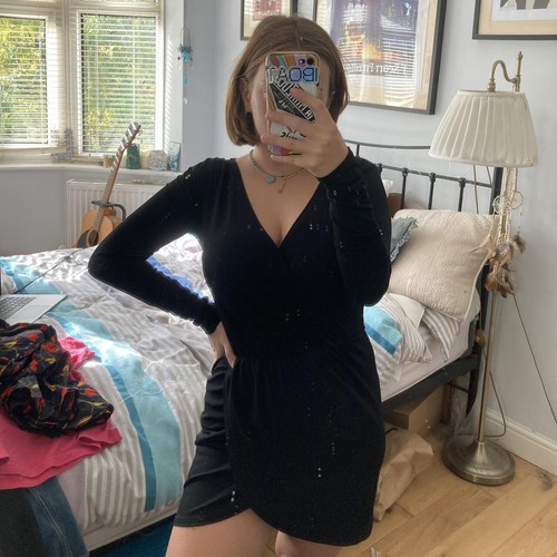 Topshop black wrap - topshop, dress