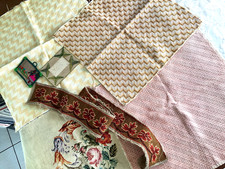 Vintage needlework tapestry job lot completed cushion fronts chair seat etc